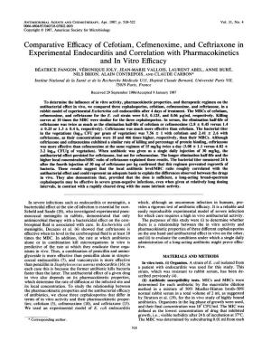 Comparative Efficacy of Cefotiam, Cefmenoxime, and Ceftriaxone In