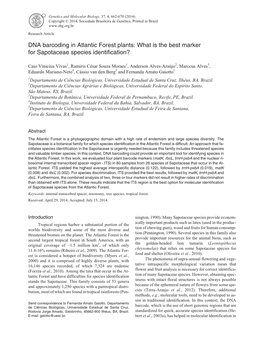 What Is the Best Marker for Sapotaceae Species Identification?