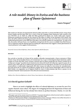Disney in Ezeiza and the Business Plan of Dante Quinterno1