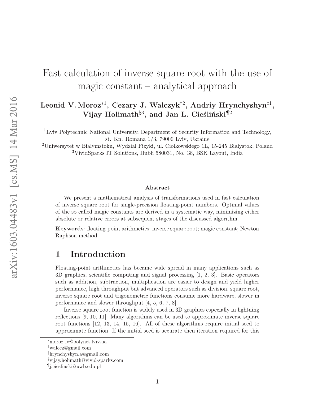 fast-calculation-of-inverse-square-root-with-the-use-of-magic-constant