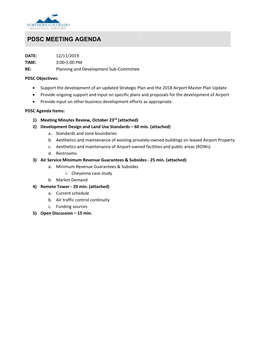 Pdsc Meeting Agenda