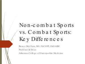 Non-Combat Sports Vs. Combat Sports: Key Differences