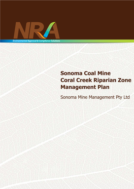 Sonoma Coal Mine Coral Creek Riparian Zone Management Plan