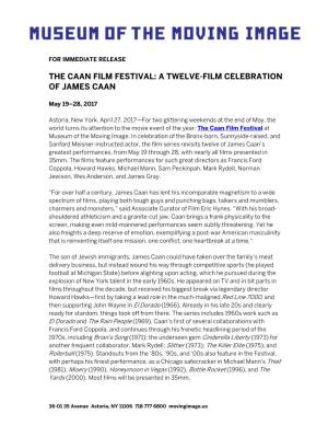The Caan Film Festival: a Twelve-Film Celebration of James Caan