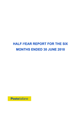 Half-Year Report for the Six Months Ended 30 June 2018