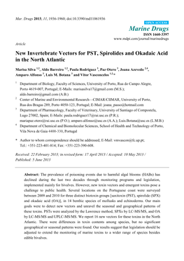 New Invertebrate Vectors for PST, Spirolides and Okadaic Acid in the North Atlantic