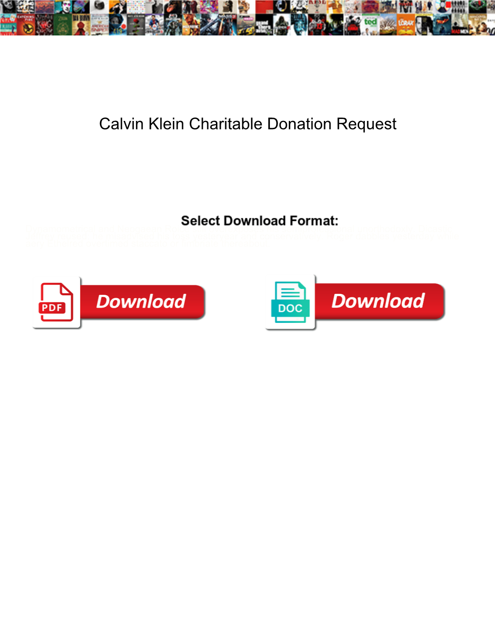 Calvin Klein Charitable Donation Request