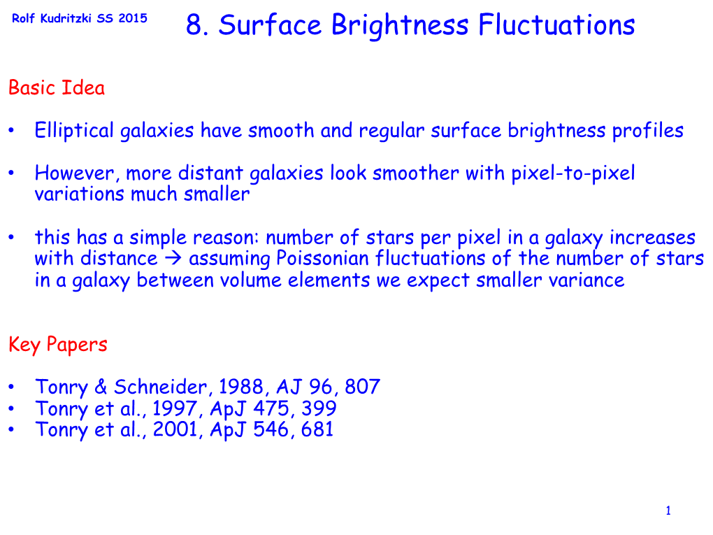 8. Surface Brightness Fluctuations