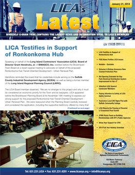 LICA Testifies in Support of Ronkonkoma