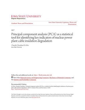 Principal Component Analysis (PCA) As a Statistical Tool for Identifying Key Indicators of Nuclear Power Plant Cable Insulation