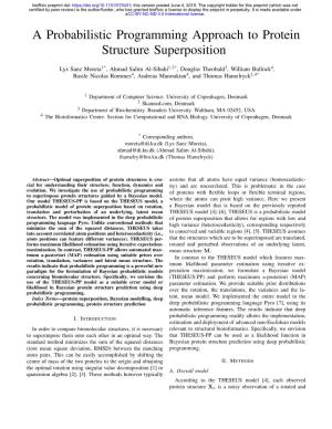 A Probabilistic Programming Approach to Protein Structure Superposition
