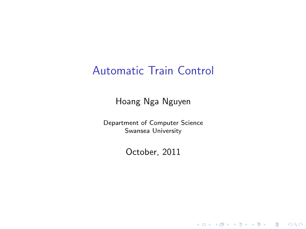 Automatic Train Control