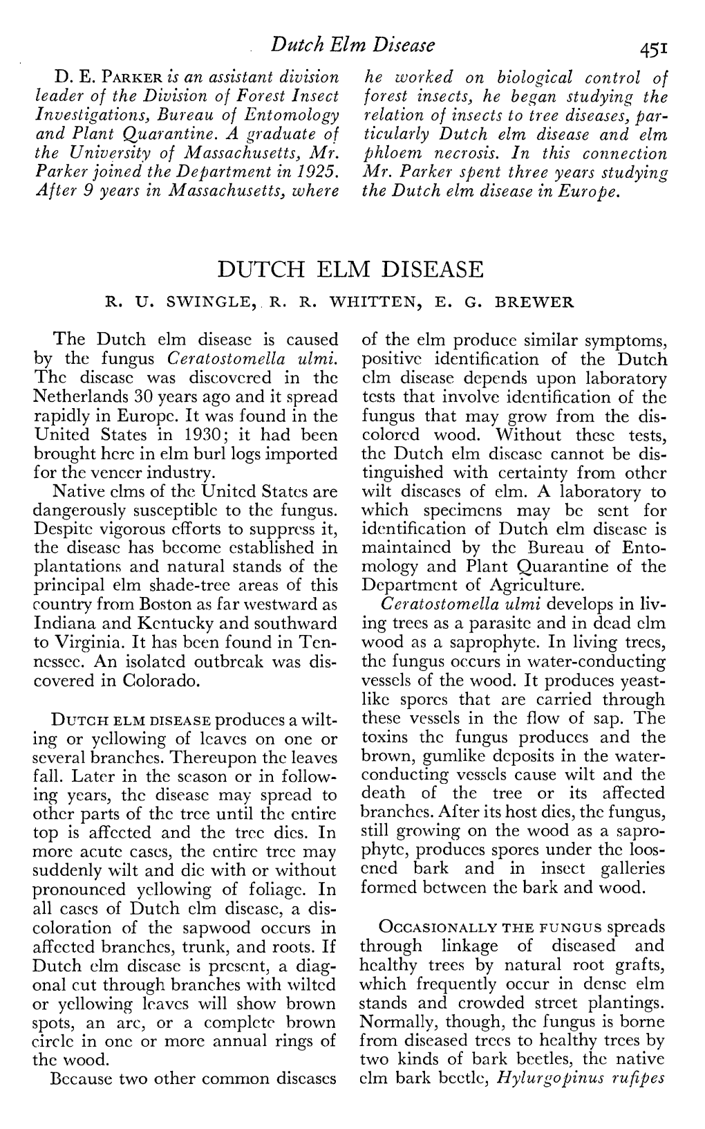 Dutch Elm Disease 451 D