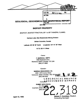 Geological Branch Assessment Repopt