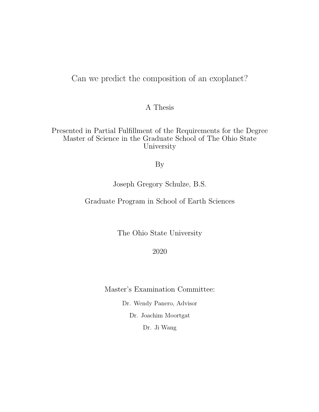 Can We Predict the Composition of an Exoplanet?