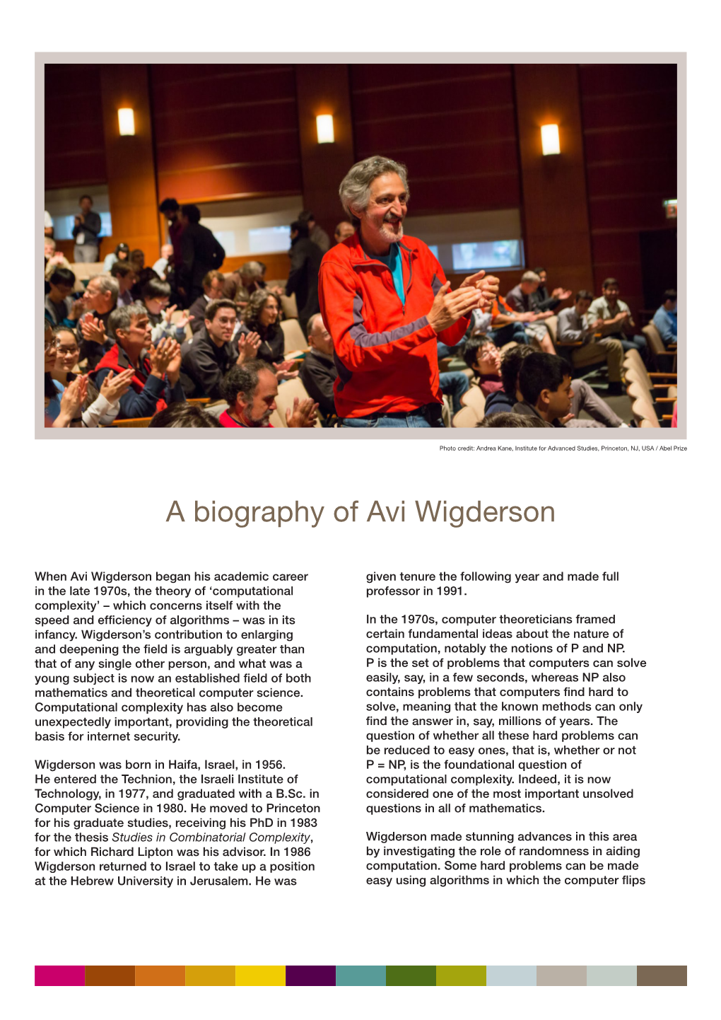 A Biography of Avi Wigderson