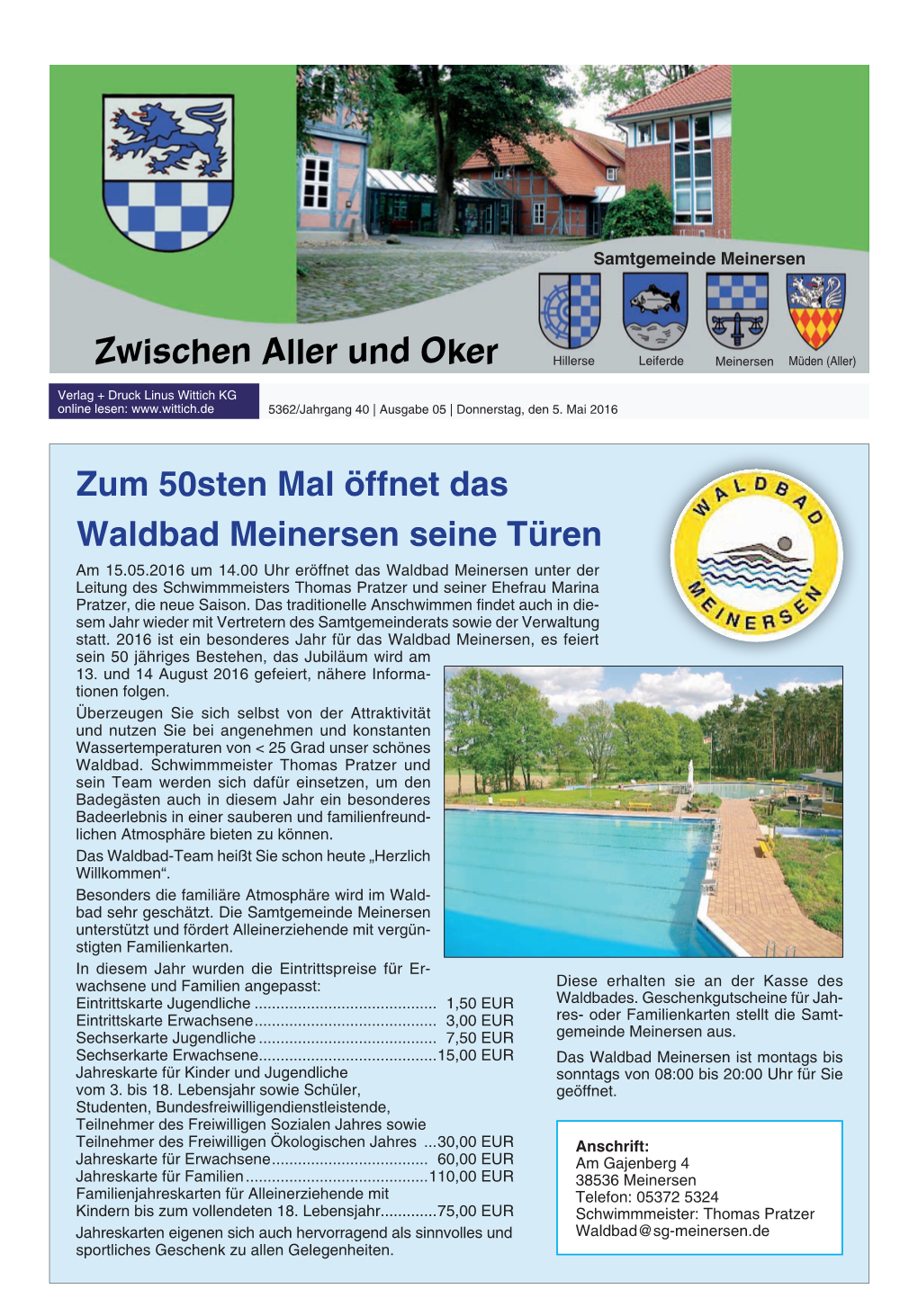 Zwischen Aller Und Oker Zum 50Sten Mal Öffnet Das Waldbad Meinersen