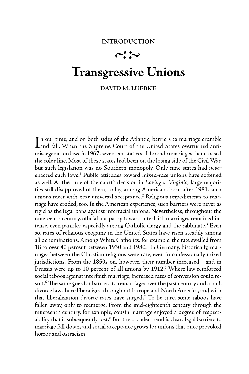 Transgressive Unions DAVID M