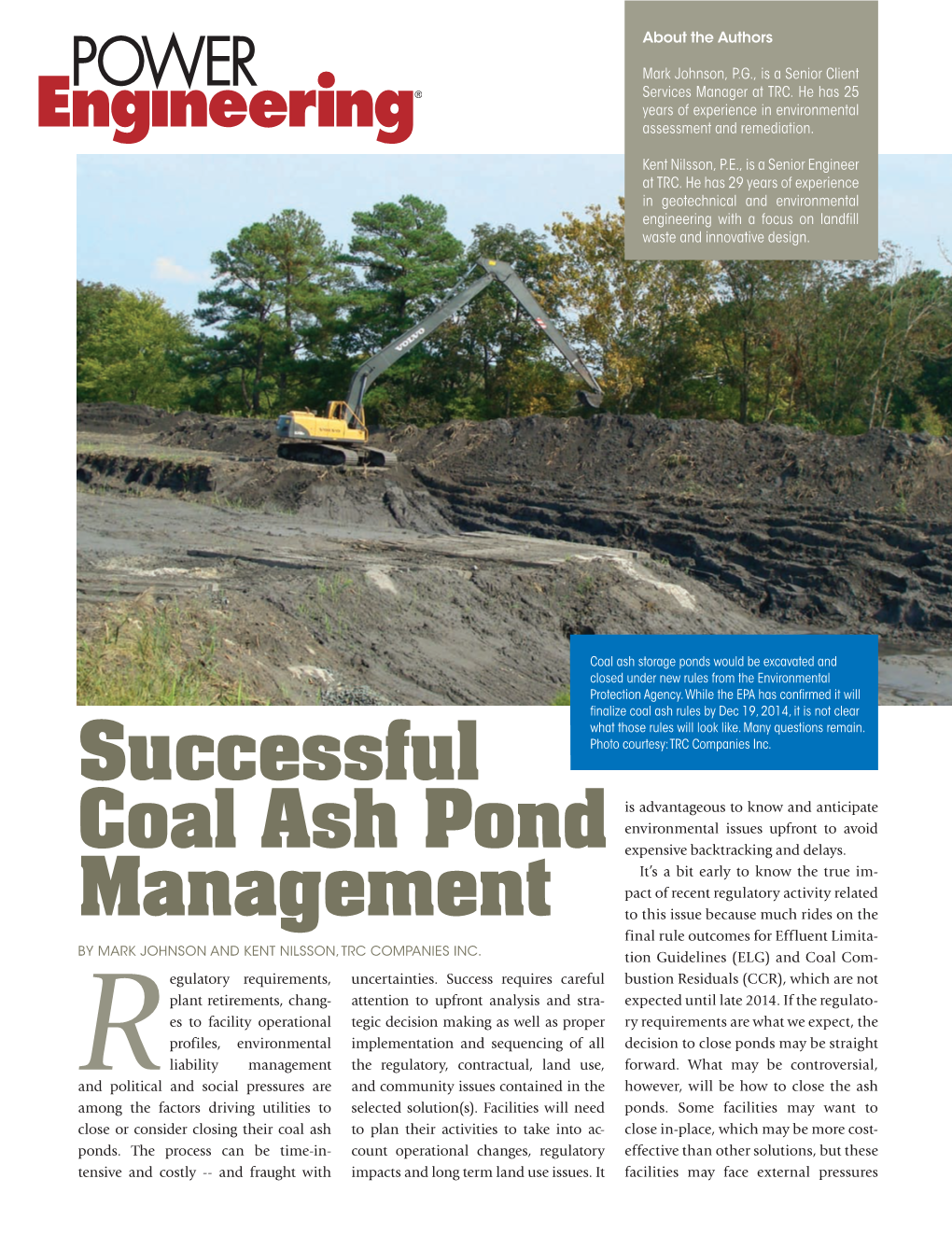 Successful Coal Ash Pond Management
