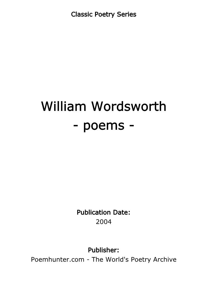 William Wordsworth - Poems