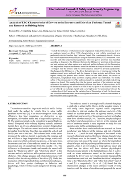Analysis of EEG Characteristics of Drivers at the Entrance and Exit of an Undersea Tunnel and Research on Driving Safety