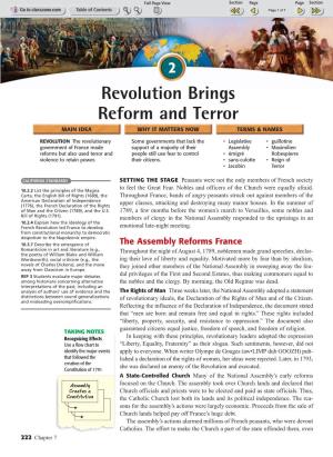 The French Revolution Brings Reform and Terror