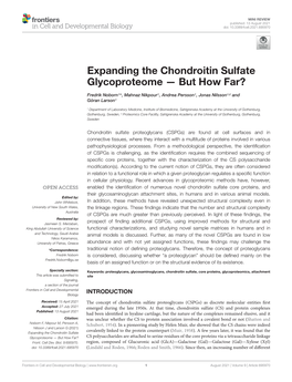 Expanding the Chondroitin Sulfate Glycoproteome — but How Far?