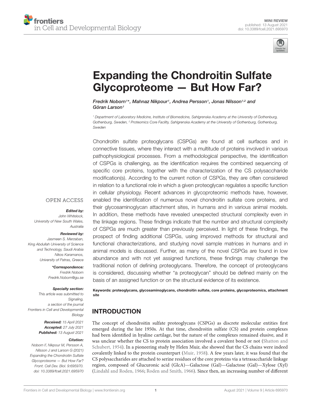 Expanding the Chondroitin Sulfate Glycoproteome — but How Far?