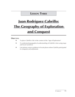 Juan Rodríguez Cabrillo: the Geography of Exploration and Conquest