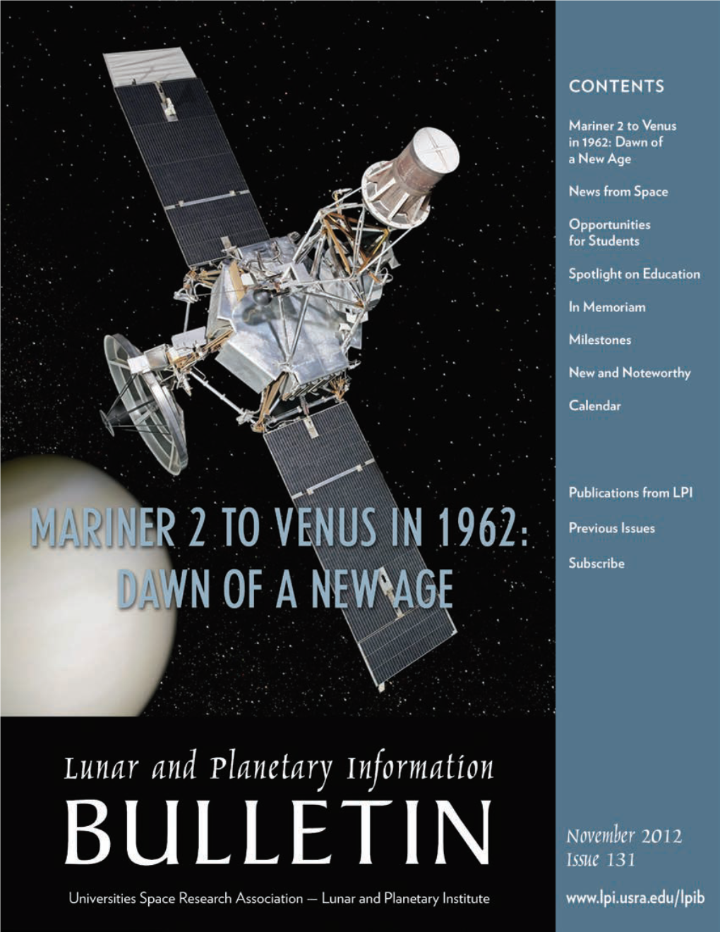 Mariner 2 to Venus in 1962: Dawn of a New Age