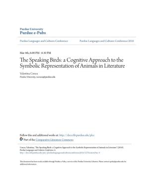 The Speaking Birds: a Cognitive Approach to the Symbolic Representation of Animals in the Saga of Volsung and Brother Grimm’S Cinderella