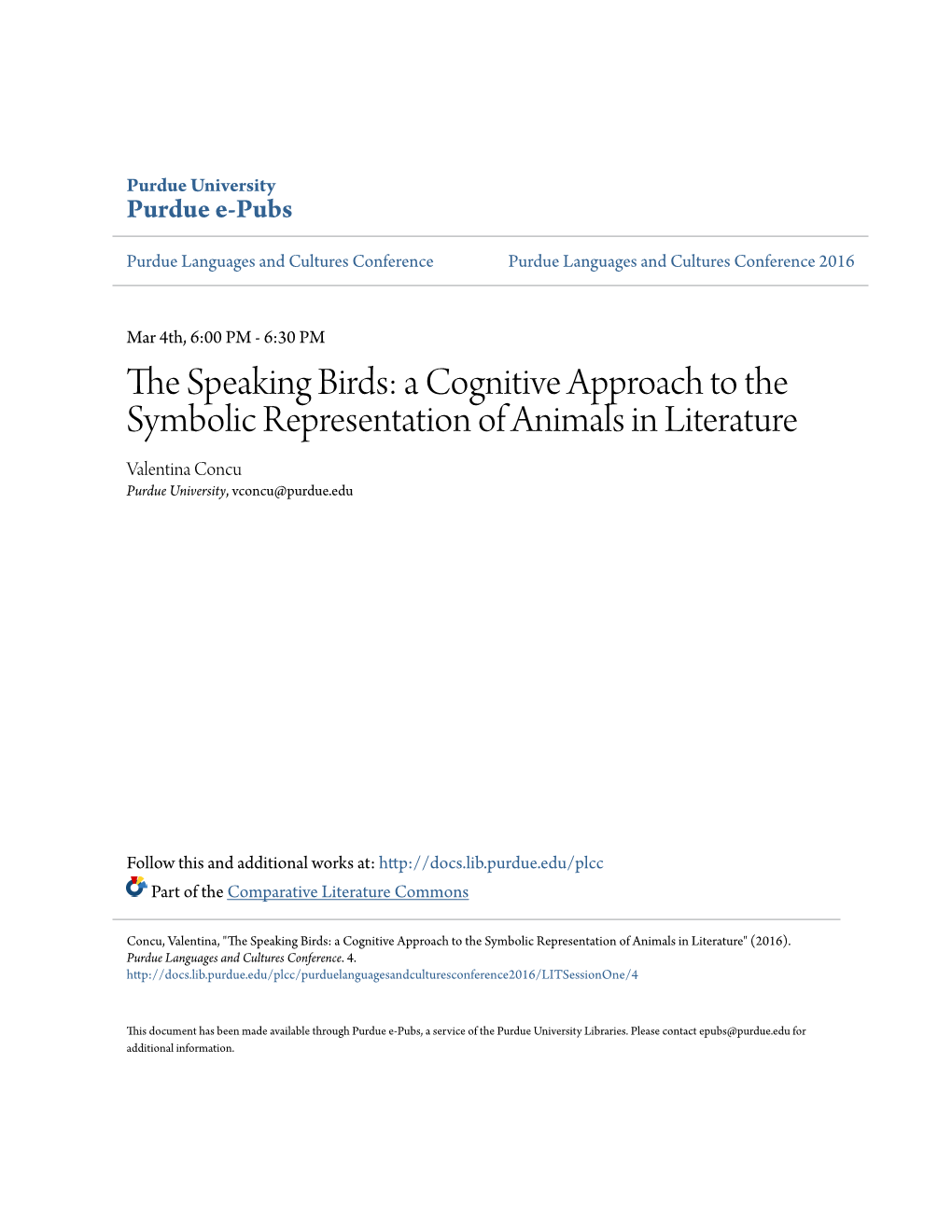 The Speaking Birds: a Cognitive Approach to the Symbolic Representation of Animals in the Saga of Volsung and Brother Grimm’S Cinderella