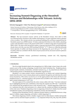 Increasing Summit Degassing at the Stromboli Volcano and Relationships with Volcanic Activity (2016–2018)