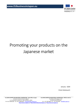 Promoting Your Products on the Japanese Market” to Understand Its Content in More Details