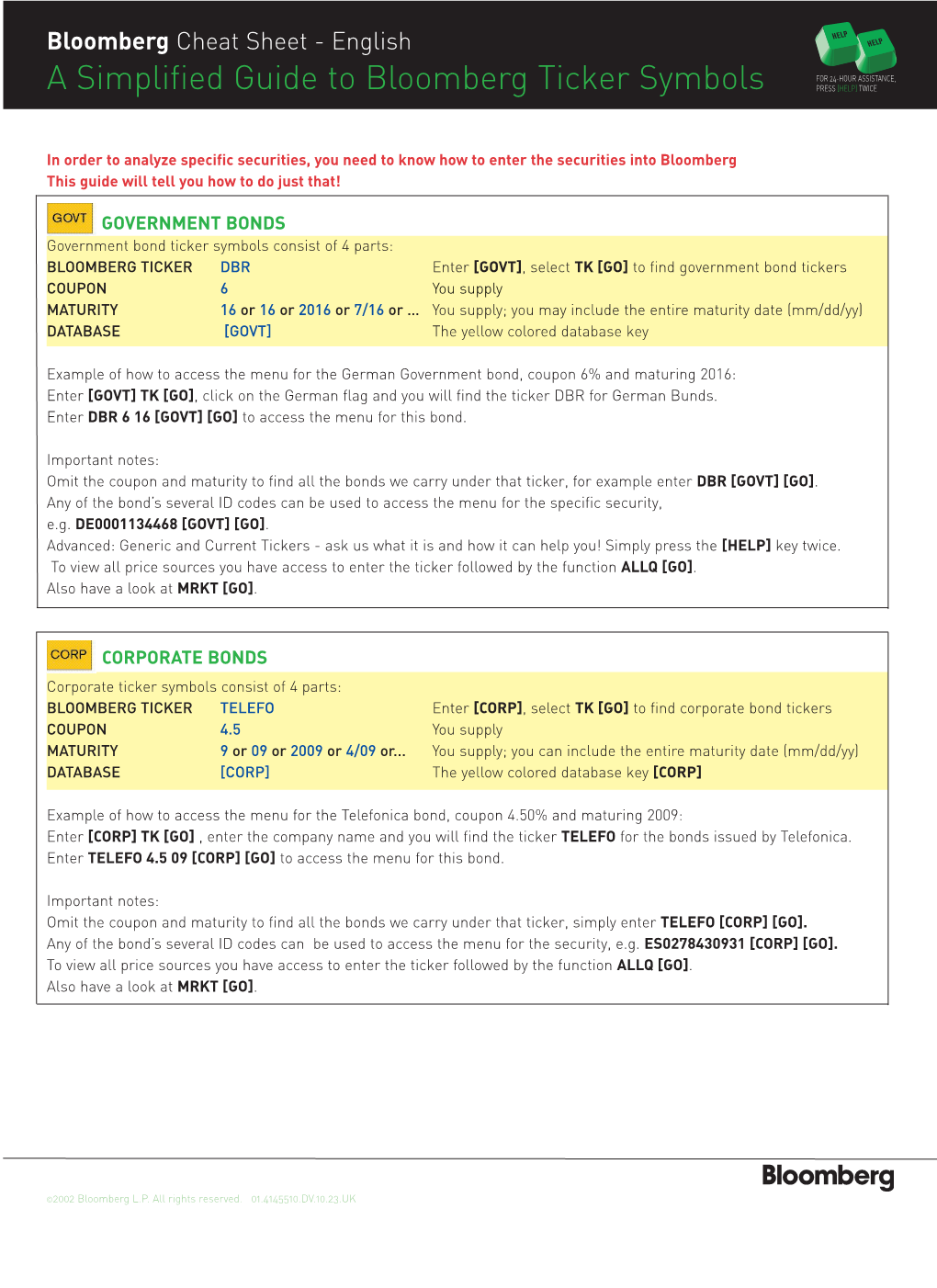 Title a Simplified Guide to Bloomberg Ticker Symbols