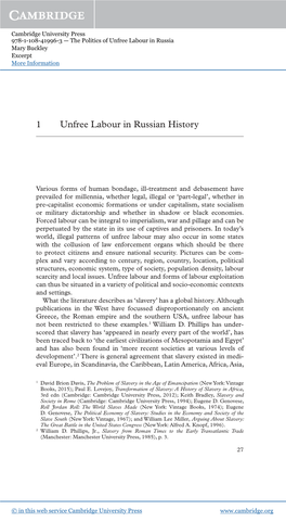 1 Unfree Labour in Russian History