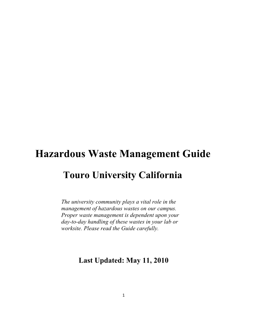 Hazardous Waste Management Guide