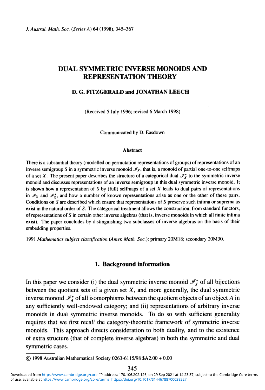 Dual Symmetric Inverse Monoids and Representation Theory