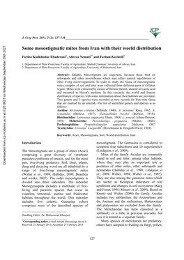 Some Mesostigmatid Mites from Iran with Their World Distribution