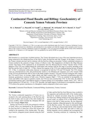 Continental Flood Basalts and Rifting: Geochemistry of Cenozoic Yemen Volcanic Province