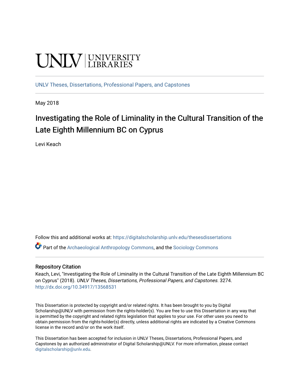 Investigating the Role of Liminality in the Cultural Transition of the Late Eighth Millennium BC on Cyprus