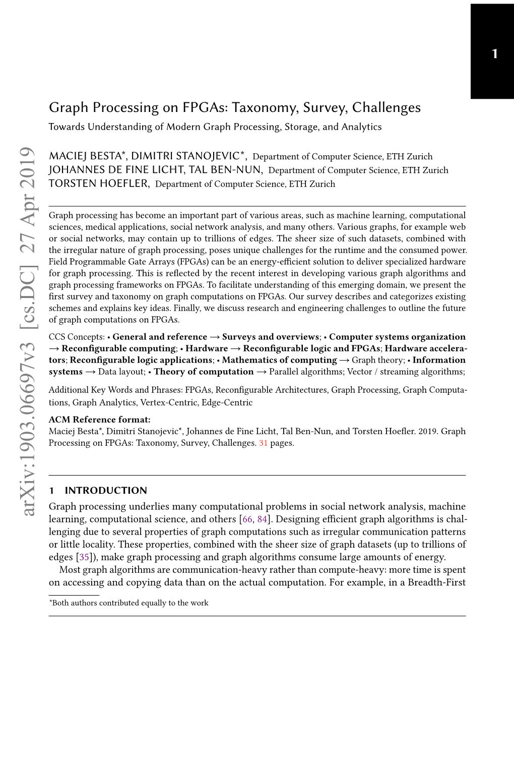 Graph Processing on Fpgas: Taxonomy, Survey, Challenges Towards Understanding of Modern Graph Processing, Storage, and Analytics