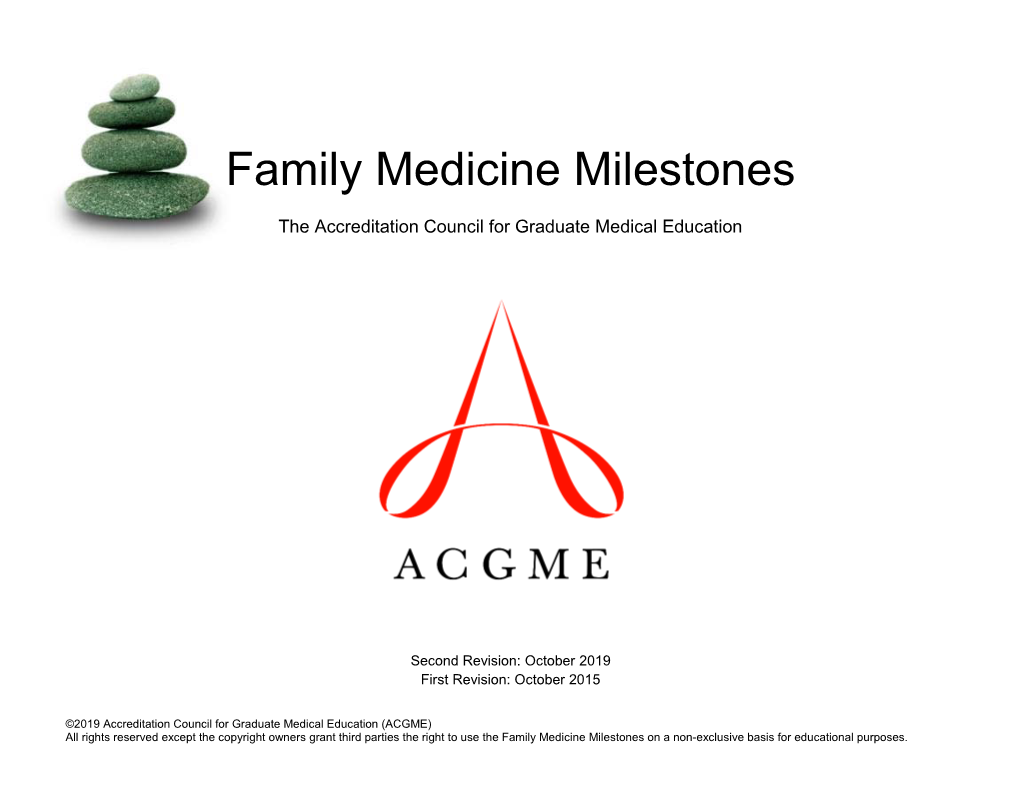 Family Medicine Milestones