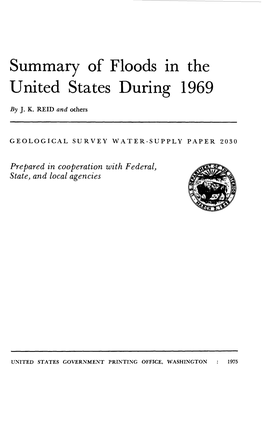 Summary of Floods in the United States During 1969