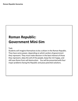 Roman Republic: Government Mini-‐Sim