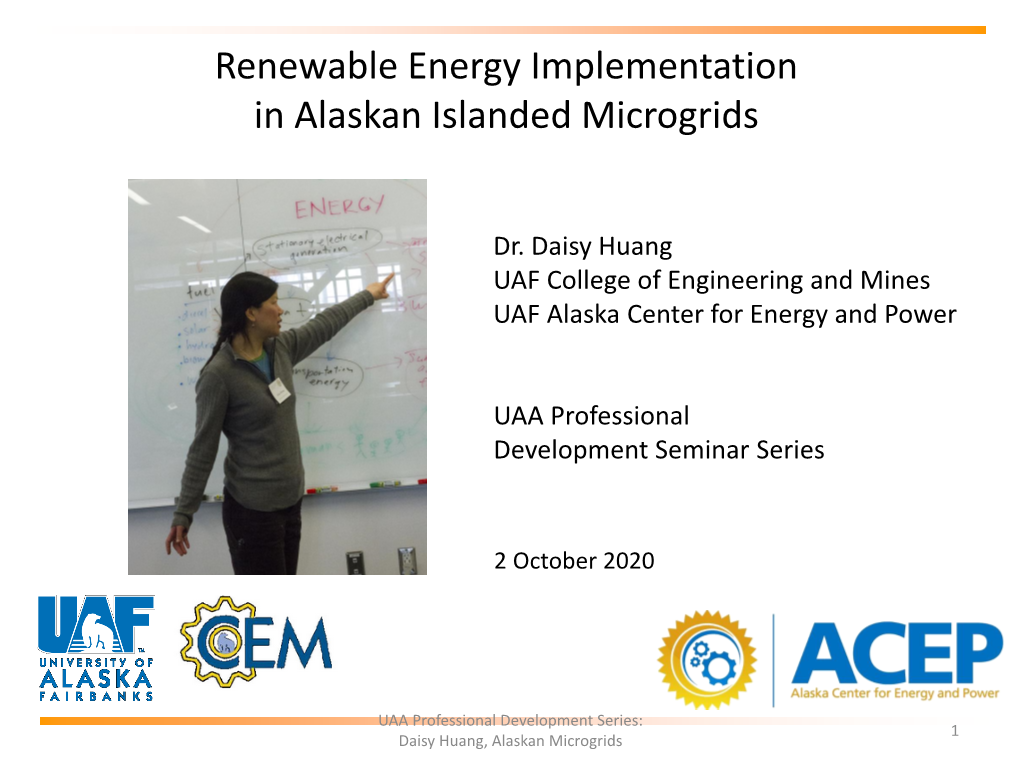 Renewable Energy Implementation in Alaskan Islanded Microgrids