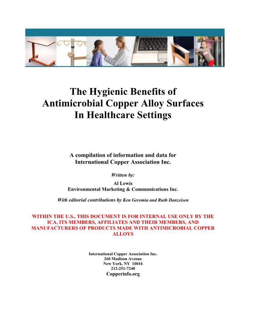 The Hygienic Benefits of Antimicrobial Copper Alloy Surfaces in Healthcare Settings
