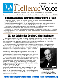 OXI Day Celebration October 28Th at Duchesne