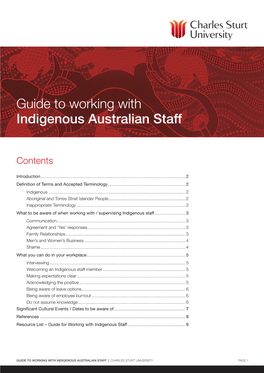 Guide to Working with Indigenous Australian Staff