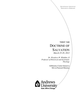 DOCTRINE of SALVATION March 25-29, 2012